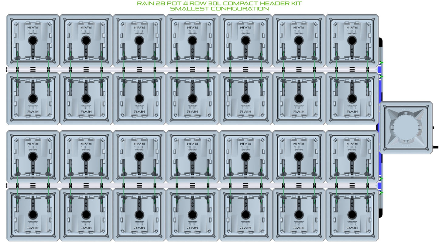 ALIEN Hydroponics RAIN 28 Pot 4 Row 30L Compact Header Kit product image 3