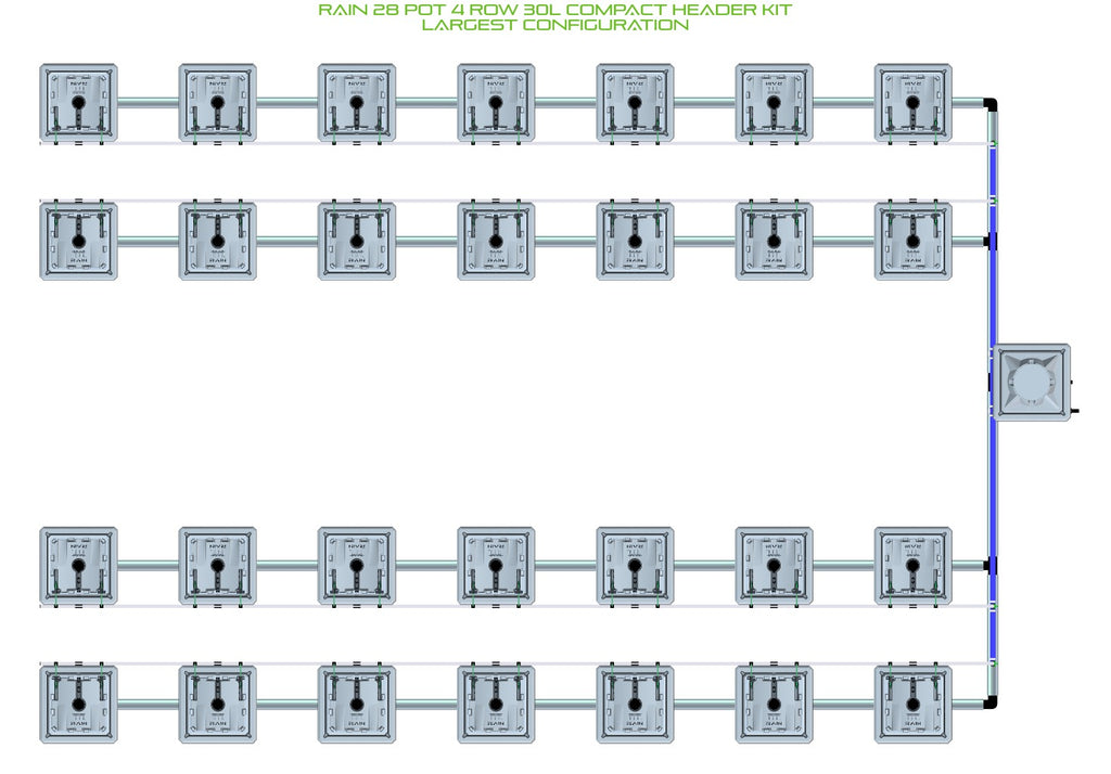ALIEN Hydroponics RAIN 28 Pot 4 Row 30L Compact Header Kit product image 4