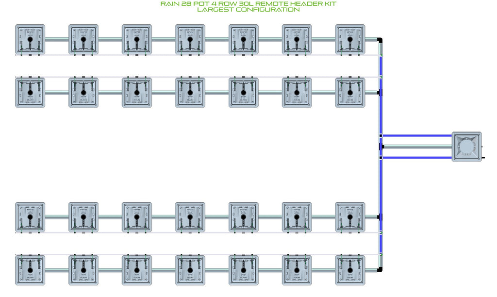 ALIEN Hydroponics RAIN 28 Pot 4 Row 30L Remote Header Kit product image 4