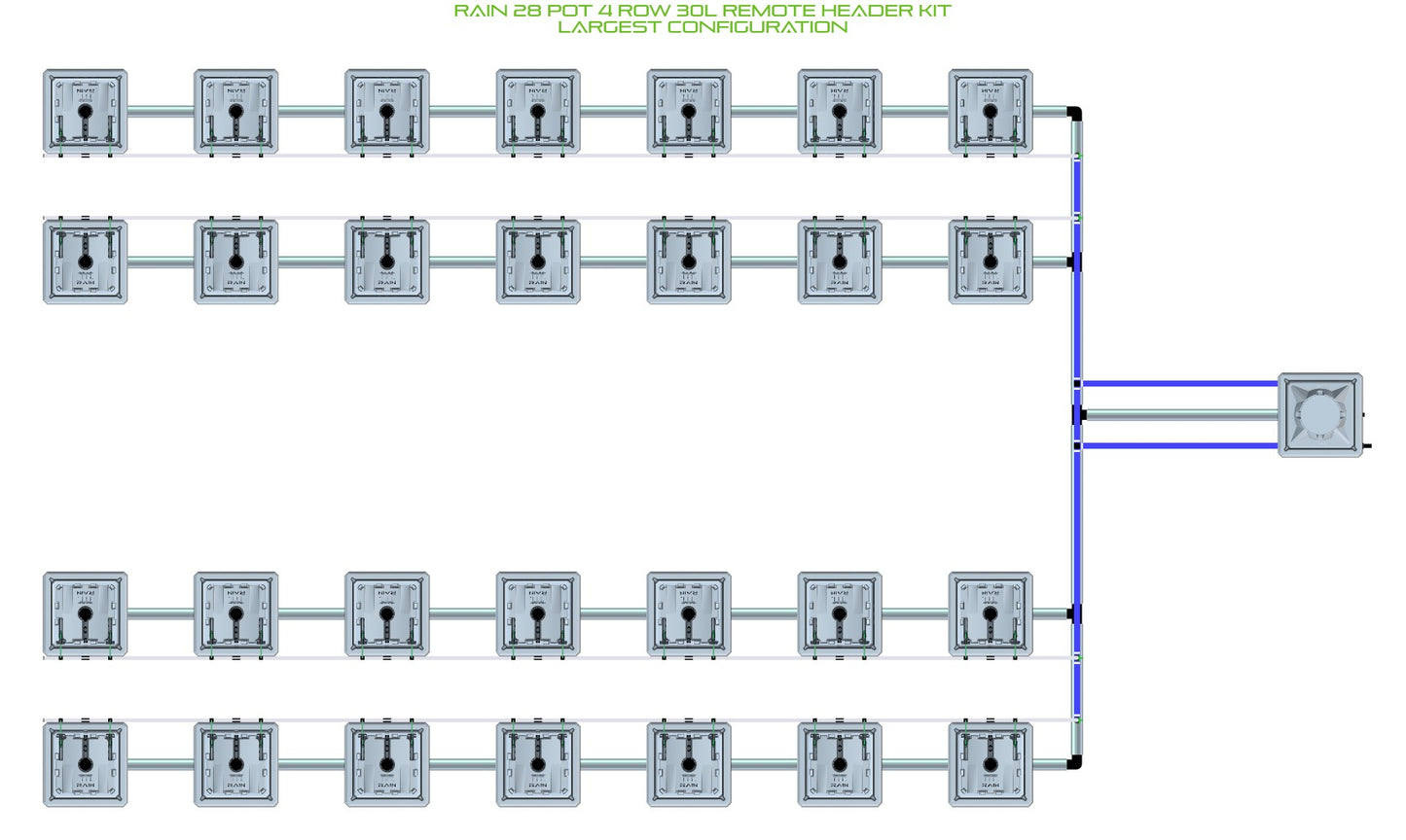 ALIEN Hydroponics RAIN 28 Pot 4 Row 30L Remote Header Kit product image 4