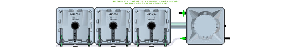 ALIEN Hydroponics RAIN 3 Pot 1 Row 15L Compact Header Kit product image 3