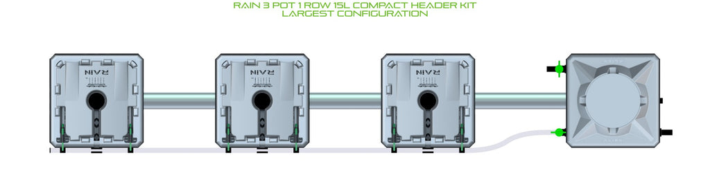 ALIEN Hydroponics RAIN 3 Pot 1 Row 15L Compact Header Kit product image 4
