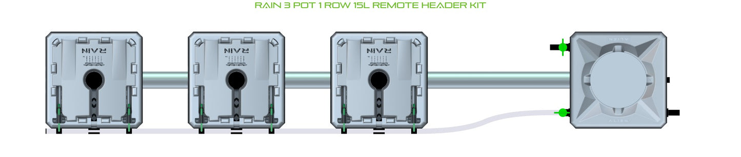 ALIEN Hydroponics RAIN 3 Pot 1 Row 15L Remote Header Kit product image 2
