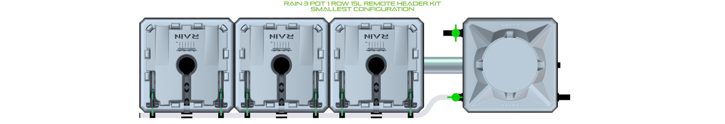 ALIEN Hydroponics RAIN 3 Pot 1 Row 15L Remote Header Kit product image 3