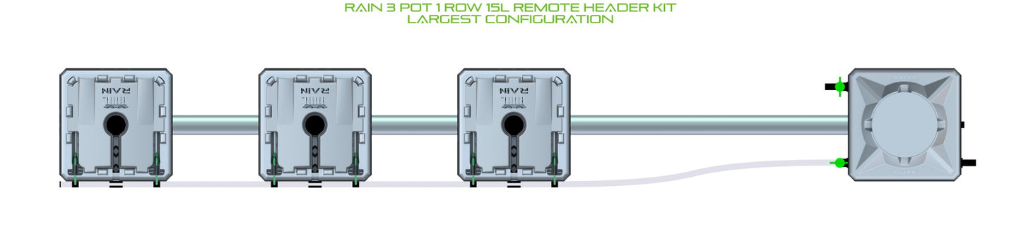 ALIEN Hydroponics RAIN 3 Pot 1 Row 15L Remote Header Kit product image 4