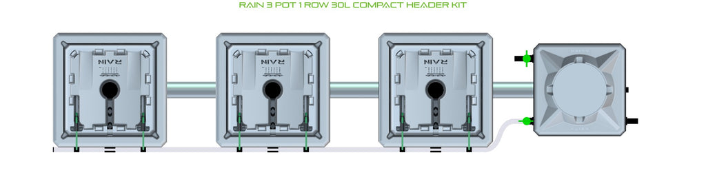 ALIEN Hydroponics RAIN 3 Pot 1 Row 30L Compact Header Kit product image 2