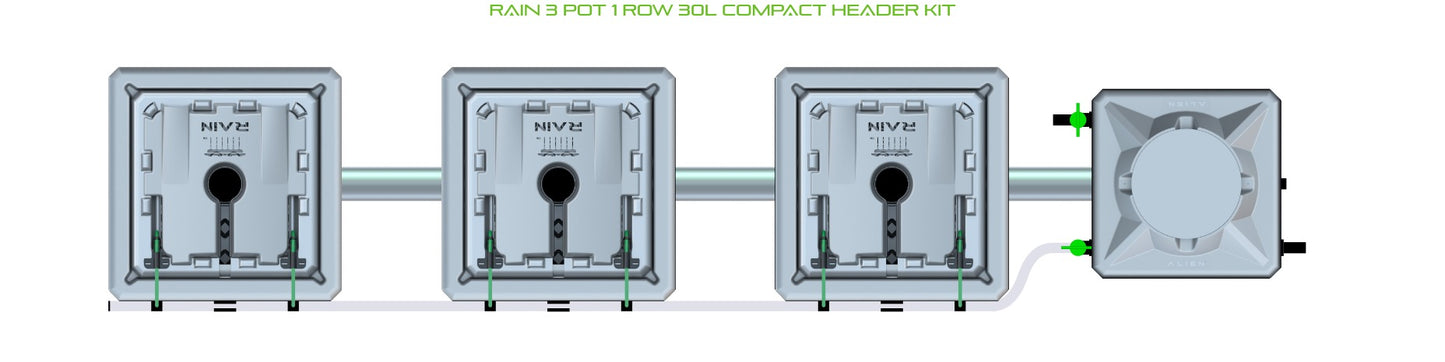ALIEN Hydroponics RAIN 3 Pot 1 Row 30L Compact Header Kit product image 2