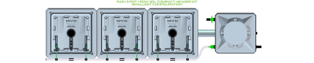 ALIEN Hydroponics RAIN 3 Pot 1 Row 30L Compact Header Kit product image 3