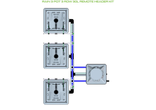 ALIEN Hydroponics RAIN 3 Pot 3 Row 30L Remote Header Kit product image 1
