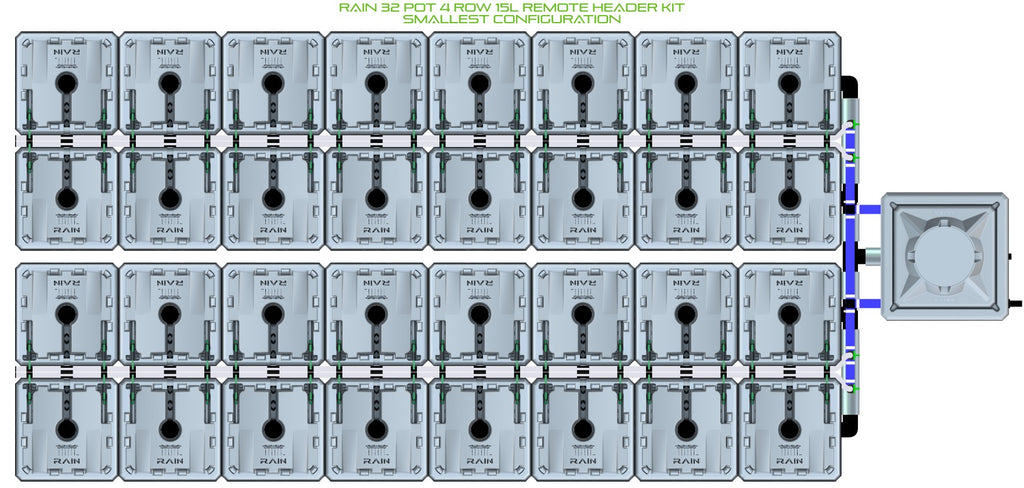 ALIEN Hydroponics RAIN 32 Pot 4 Row 15L Remote Header Kit product image 3
