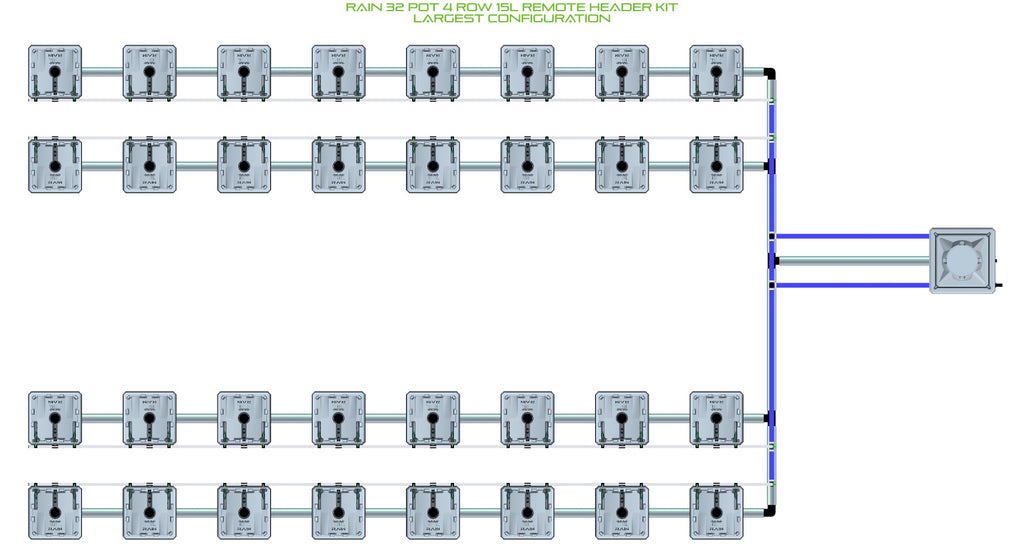 ALIEN Hydroponics RAIN 32 Pot 4 Row 15L Remote Header Kit product image 4