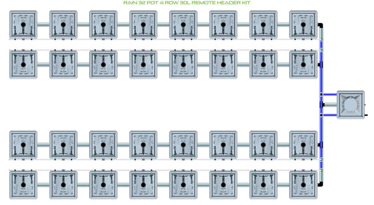 ALIEN Hydroponics RAIN 32 Pot 4 Row 30L Remote Header Kit product image 1