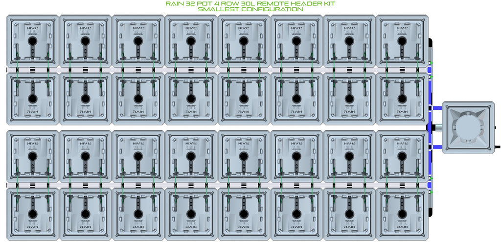 ALIEN Hydroponics RAIN 32 Pot 4 Row 30L Remote Header Kit product image 3