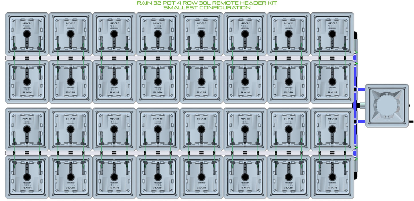ALIEN Hydroponics RAIN 32 Pot 4 Row 30L Remote Header Kit product image 3