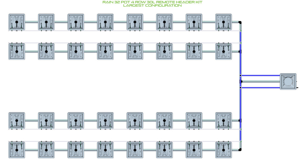 ALIEN Hydroponics RAIN 32 Pot 4 Row 30L Remote Header Kit product image 4