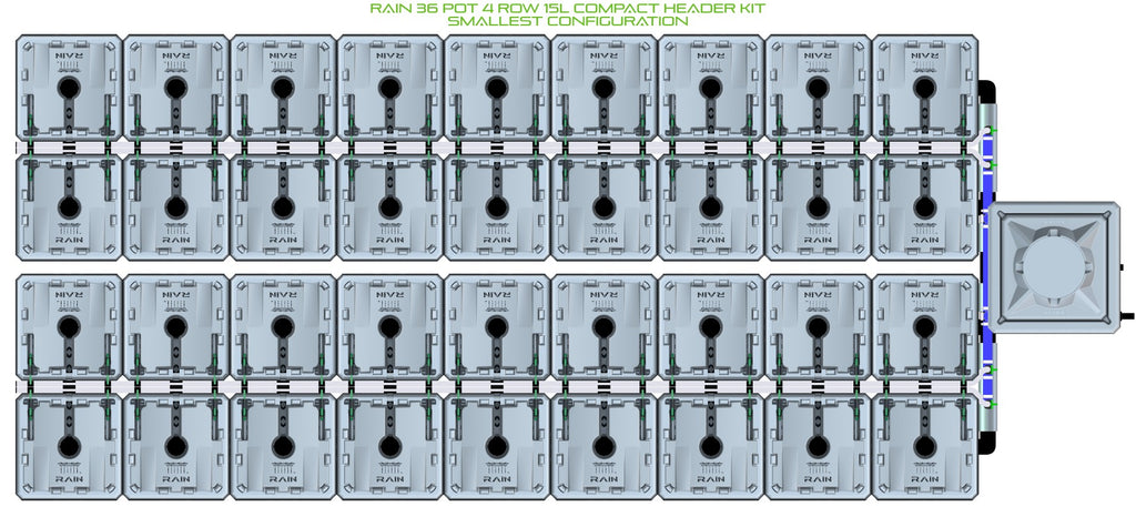ALIEN Hydroponics RAIN 36 Pot 4 Row 15L Compact Header Kit product image 3