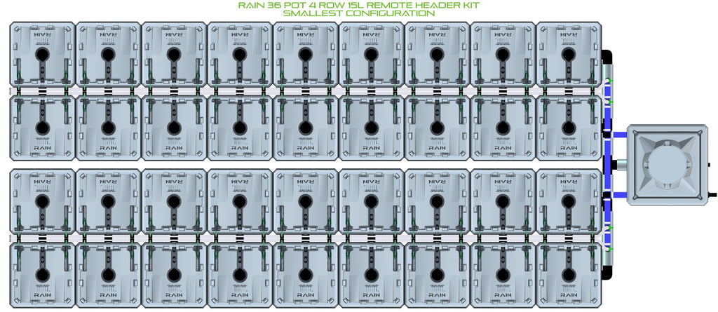 ALIEN Hydroponics RAIN 36 Pot 4 Row 15L Remote Header Kit product image 3