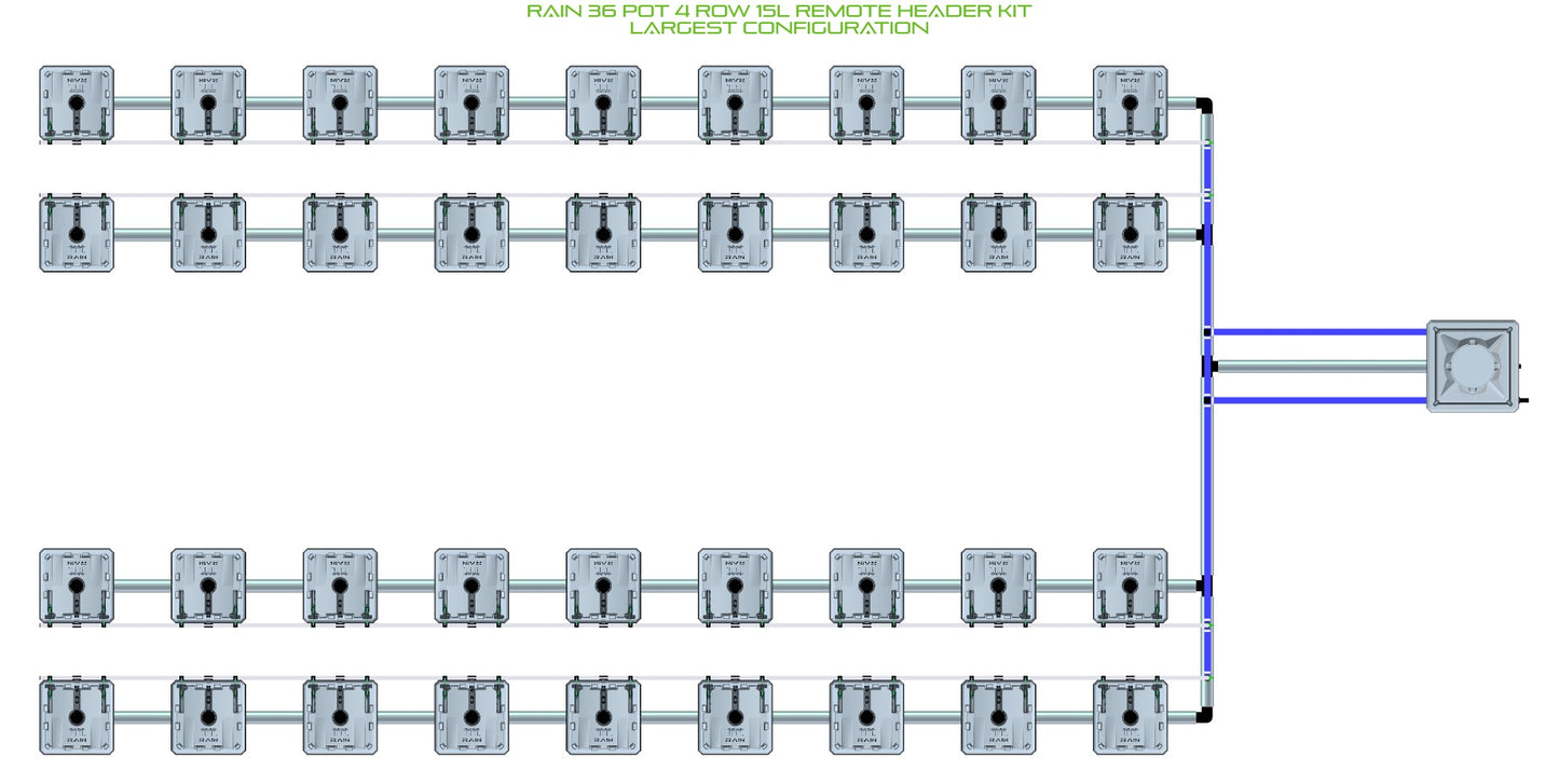ALIEN Hydroponics RAIN 36 Pot 4 Row 15L Remote Header Kit product image 4