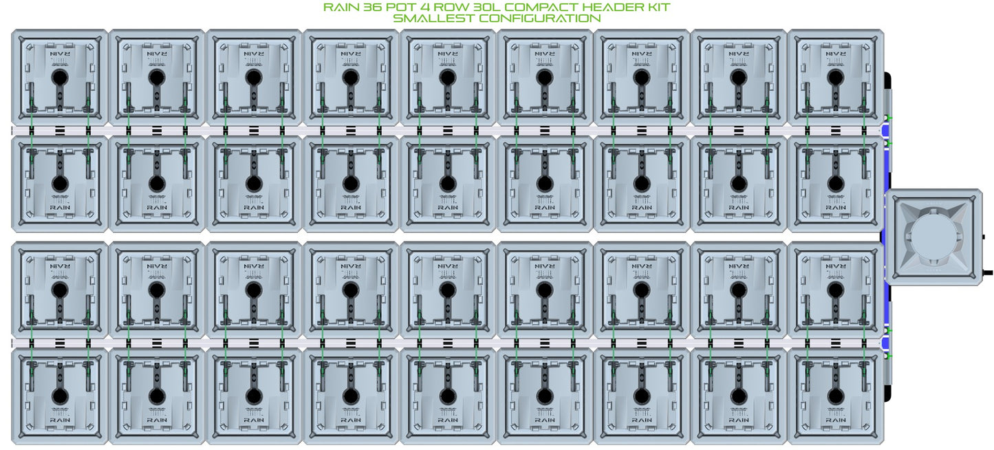 ALIEN Hydroponics RAIN 36 Pot 4 Row 30L Compact Header Kit product image 3