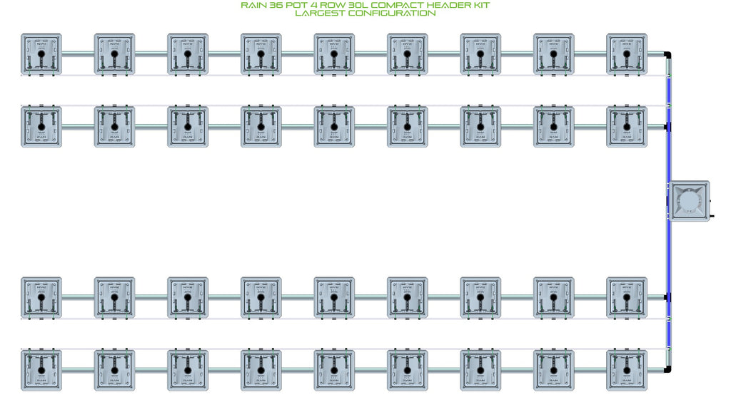 ALIEN Hydroponics RAIN 36 Pot 4 Row 30L Compact Header Kit product image 4