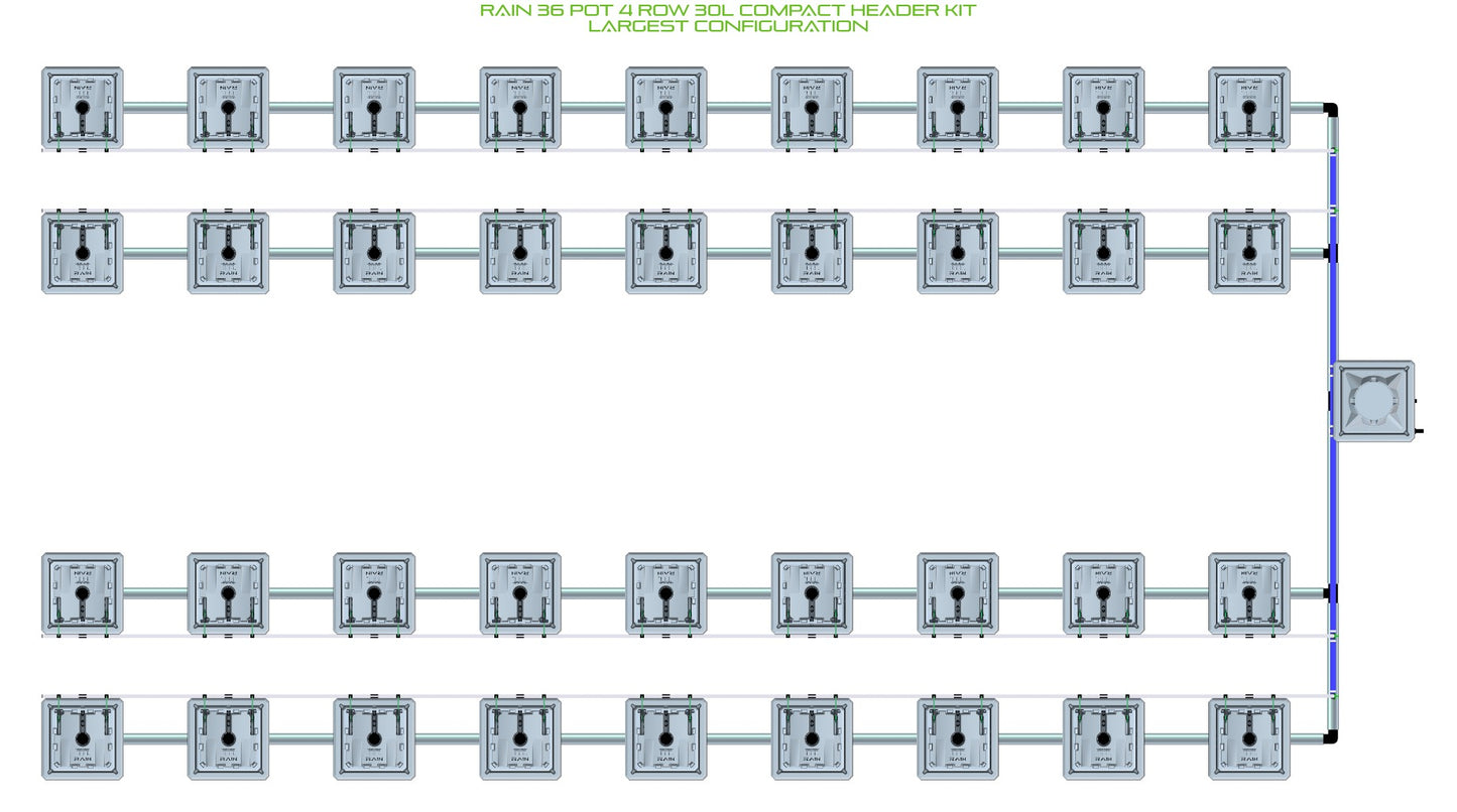 ALIEN Hydroponics RAIN 36 Pot 4 Row 30L Compact Header Kit product image 4