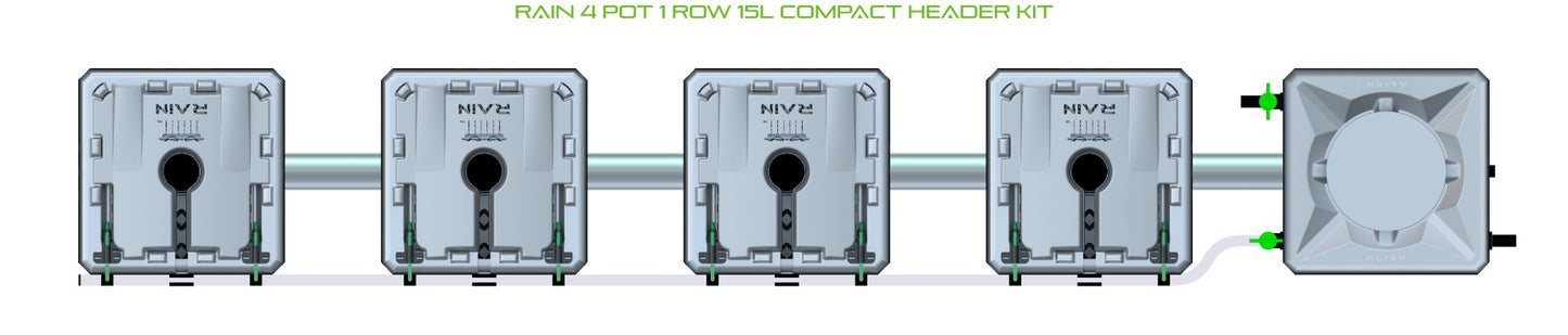 ALIEN Hydroponics RAIN 4 Pot 1 Row 15L Compact Header Kit product image 2