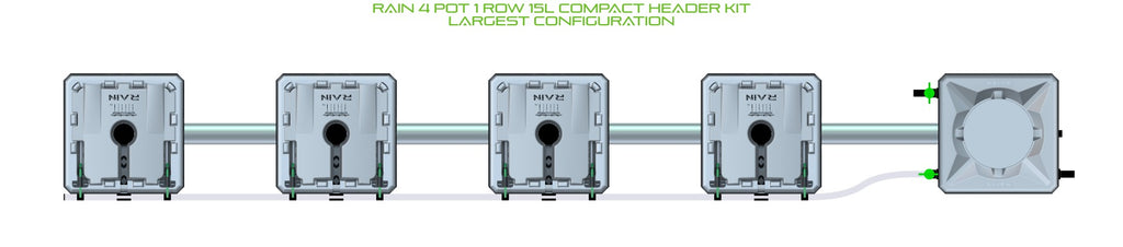 ALIEN Hydroponics RAIN 4 Pot 1 Row 15L Compact Header Kit product image 4