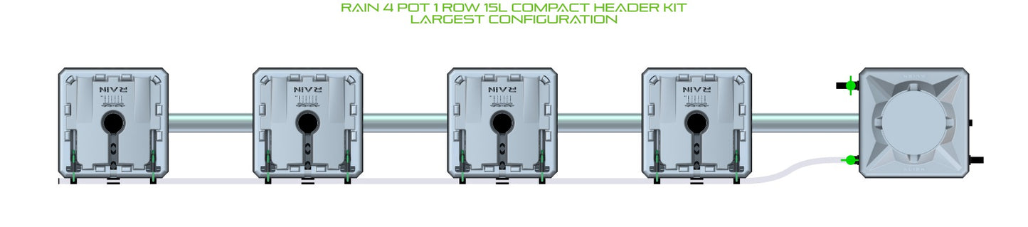 ALIEN Hydroponics RAIN 4 Pot 1 Row 15L Compact Header Kit product image 4
