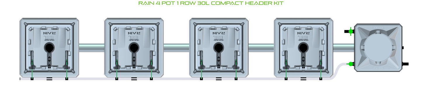 ALIEN Hydroponics RAIN 4 Pot 1 Row 30L Compact Header Kit product image 2