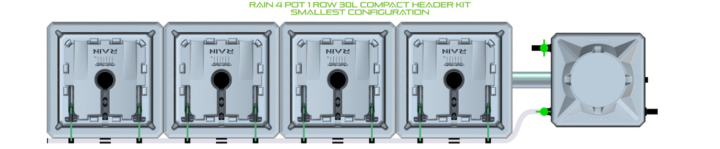 ALIEN Hydroponics RAIN 4 Pot 1 Row 30L Compact Header Kit product image 3