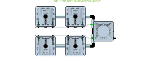 ALIEN Hydroponics RAIN 4 Pot 2 Row 15L Compact Header Kit product image 1