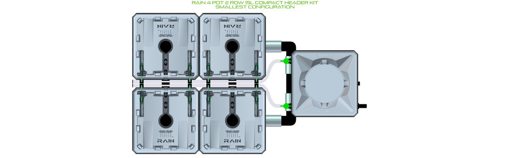 ALIEN Hydroponics RAIN 4 Pot 2 Row 15L Compact Header Kit product image 3
