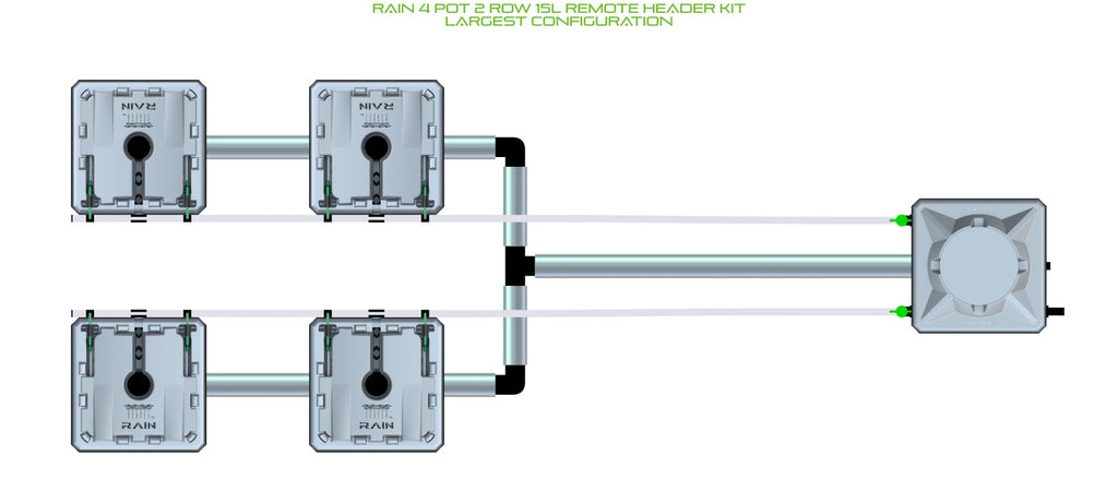 ALIEN Hydroponics RAIN 4 Pot 2 Row 15L Remote Header Kit product image 4