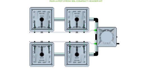ALIEN Hydroponics RAIN 4 Pot 2 Row 30L Compact Header Kit product image 1