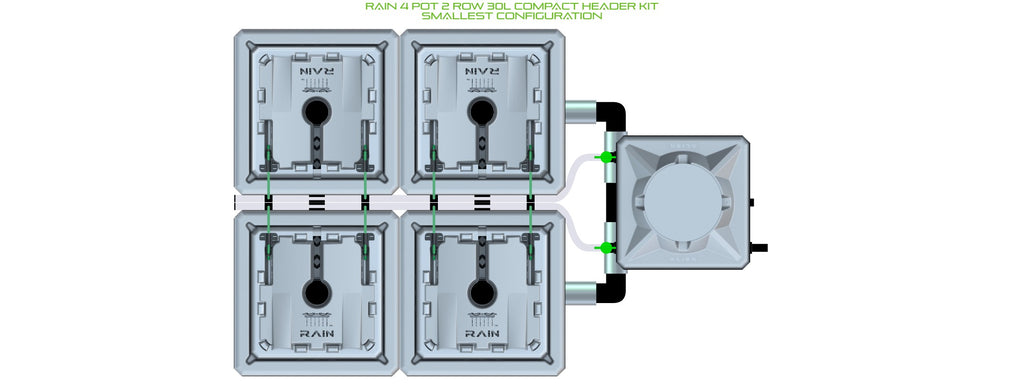ALIEN Hydroponics RAIN 4 Pot 2 Row 30L Compact Header Kit product image 3