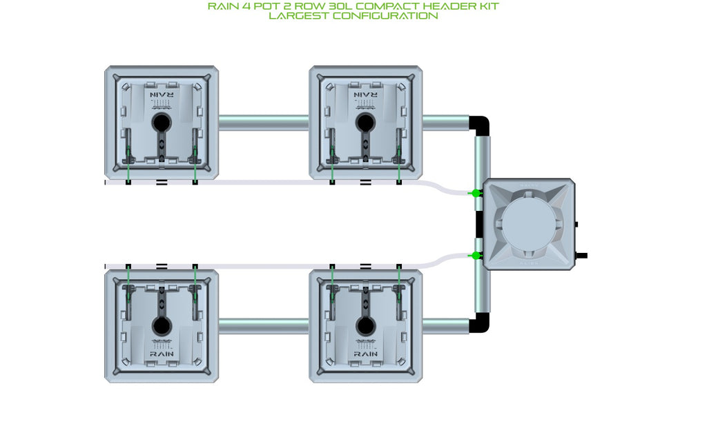 ALIEN Hydroponics RAIN 4 Pot 2 Row 30L Compact Header Kit product image 4