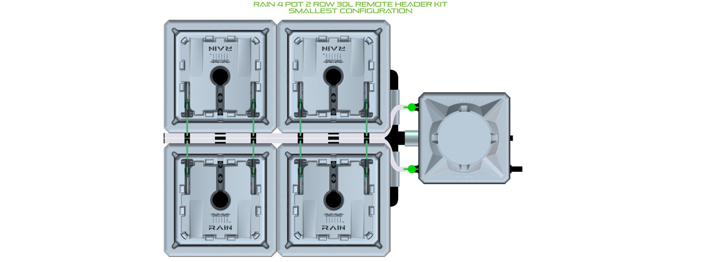 ALIEN Hydroponics RAIN 4 Pot 2 Row 30L Remote Header Kit product image 3