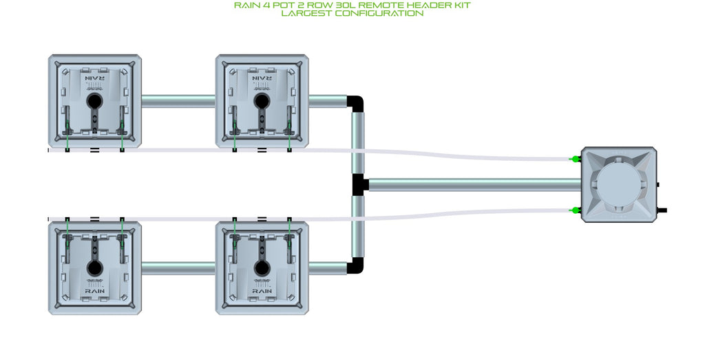 ALIEN Hydroponics RAIN 4 Pot 2 Row 30L Remote Header Kit product image 4