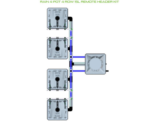 ALIEN Hydroponics RAIN 4 Pot 4 Row 15L Remote Header Kit product image 1