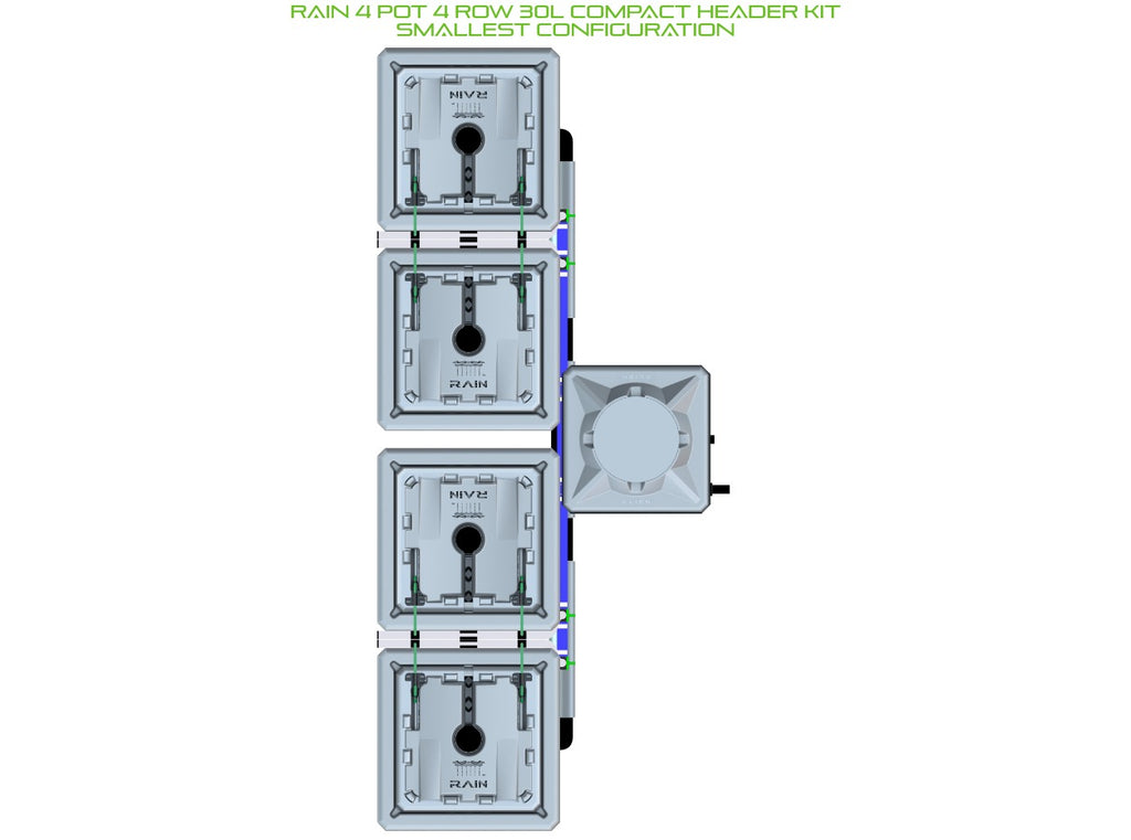 ALIEN Hydroponics RAIN 4 Pot 4 Row 30L Compact Header Kit product image 3