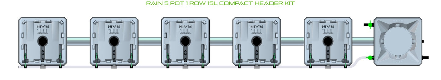 ALIEN Hydroponics RAIN 5 Pot 1 Row 15L Compact Header Kit product image 2