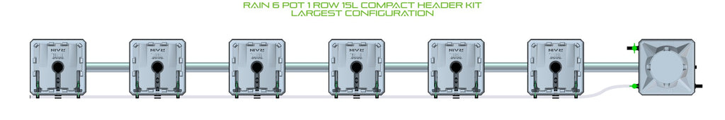 ALIEN Hydroponics RAIN 6 Pot 1 Row 15L Compact Header Kit product image 4