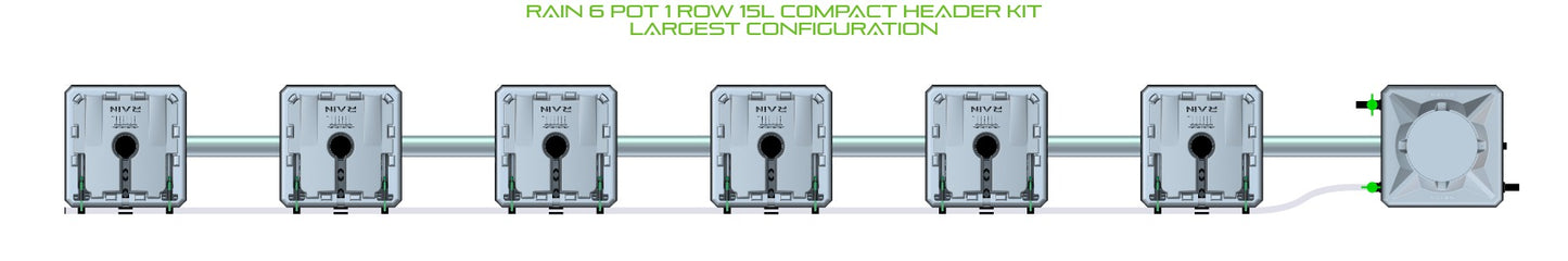 ALIEN Hydroponics RAIN 6 Pot 1 Row 15L Compact Header Kit product image 4