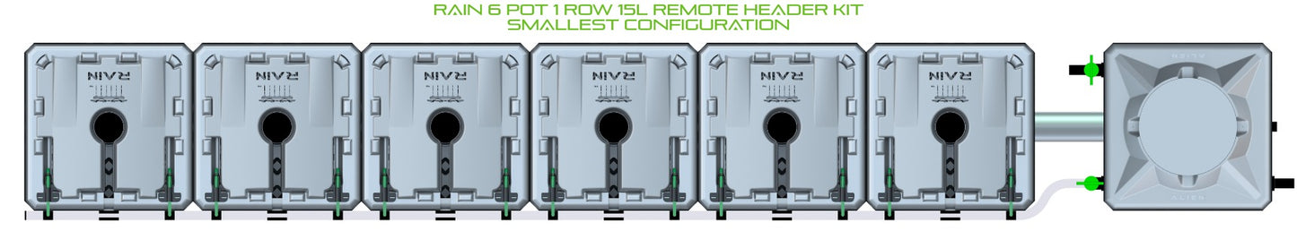 ALIEN Hydroponics RAIN 6 Pot 1 Row 15L Remote Header Kit product image 3