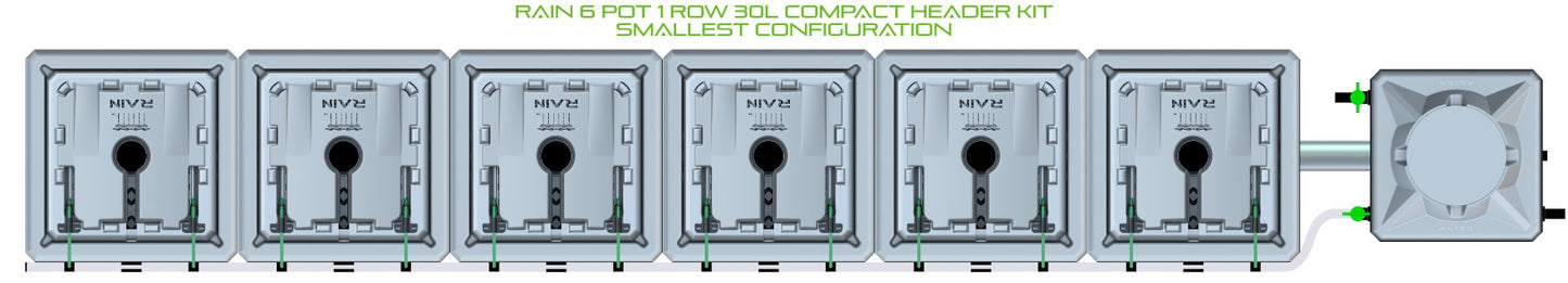 ALIEN Hydroponics RAIN 6 Pot 1 Row 30L Compact Header Kit product image 3