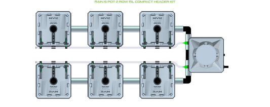 ALIEN Hydroponics RAIN 6 Pot 2 Row 15L Compact Header Kit product image 1