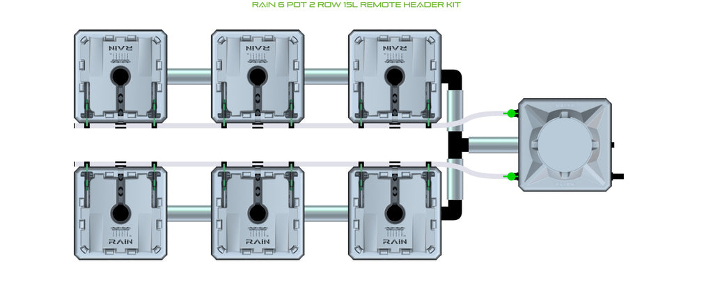 ALIEN Hydroponics RAIN 6 Pot 2 Row 15L Remote Header Kit product image 1