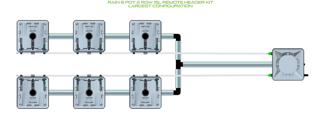 ALIEN Hydroponics RAIN 6 Pot 2 Row 15L Remote Header Kit product image 4