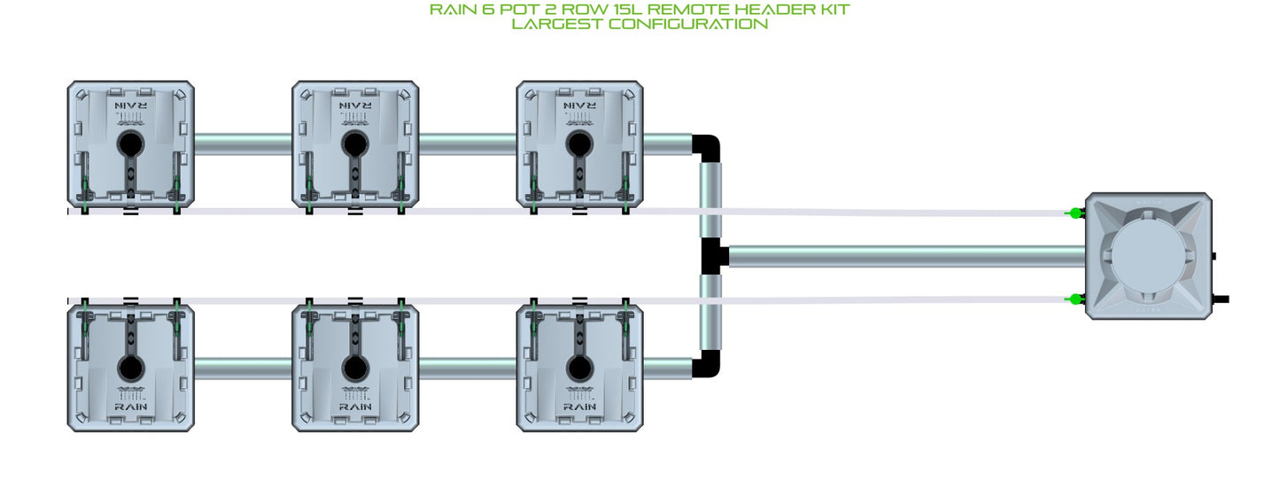 ALIEN Hydroponics RAIN 6 Pot 2 Row 15L Remote Header Kit product image 4