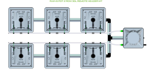 ALIEN Hydroponics RAIN 6 Pot 2 Row 30L Remote Header Kit product image 1